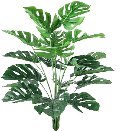 Bladeren Faux Schildpad Blad Nep Monstera Tropische Boom Bladeren UV Imitatie Kunstplanten voor Indoor Outdoor Home Decor Kantoor Tuin Moderne Decoratie 76cm Groot Blad