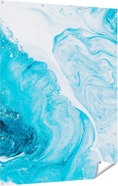 Gards Tuinposter Abstracte Kunst van een Oceaan - 120x160 cm - Tuindoek - Tuindecoratie - Wanddecoratie buiten - Tuinschilderij