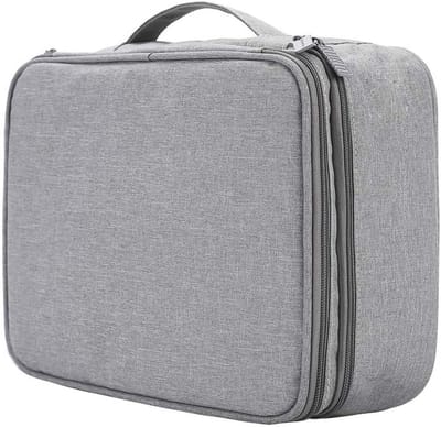 Extra grote dubbellaagse reiskabel organizer tas - Draagbare opbergtas voor elektronica accessoires met compartimenten