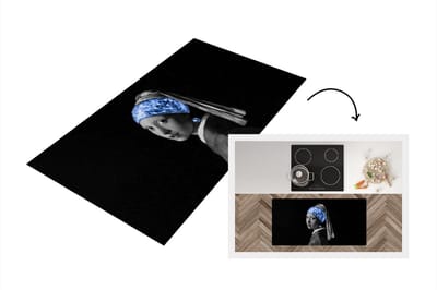 Keukenloper - Loper keuken - Meisje met de parel - Blauw - Vermeer - 120x60 cm - Keukenloper vinyl