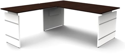Hoekbureau Office desk 180cm donkerbruin hoogte verst.