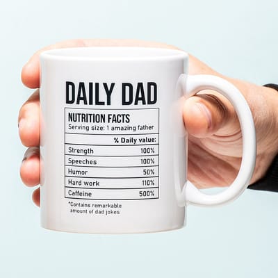 Mok Daily Dad Nutrition Facts van Ditverzinjeniet.nl