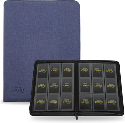 TradingCardPro - Premium verzamelmap voor 360 Kaarten - Binder Map voor Kaarten - 9 Pocket - Luxe Card Binder met Ritssluiting - 20 Pagina's - A4 Formaat - Blauw