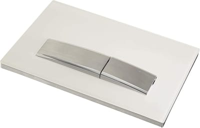 Drukplaat Toilet Dubbele Spoeling Wit / Geborsteld Chroom voor Inbouwreservoir