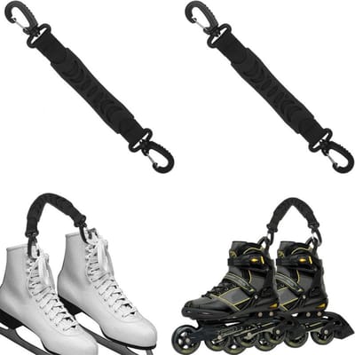 2 stuks - Inline skate haak - Rolschaats draaggereedschap - Winterski accessoire - Zwart - 2,5*30 cm - Geschikt voor rolschaatsen, inline skates en rolschaatsen