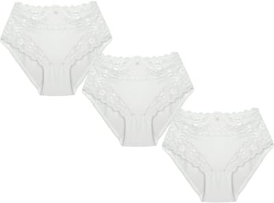 3-Pack Dames tailleslips JC met kant H805 Wit - maat XL