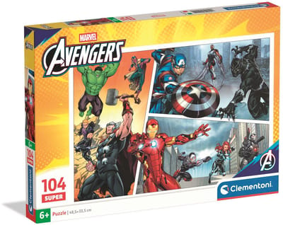 Clementoni Kinderpuzzel Marvel Avengers - Puzzel 104 Stukjes - Supercolor Collectie - Legpuzzel voor je Kind - Puzzels voor Kinderen vanaf 6 Jaar
