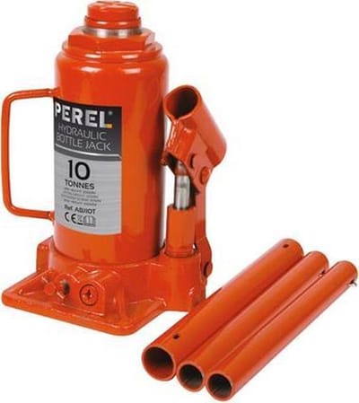 Perel Hydraulische potkrik, voor auto, vrachtwagen, bestelwagen, 10 ton, staal, oranje
