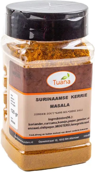 Tuana Kruiden - Surinaamse Kerrie Kruiden - Strooibus 120 Gram - Tuanashop - MP-S-0026