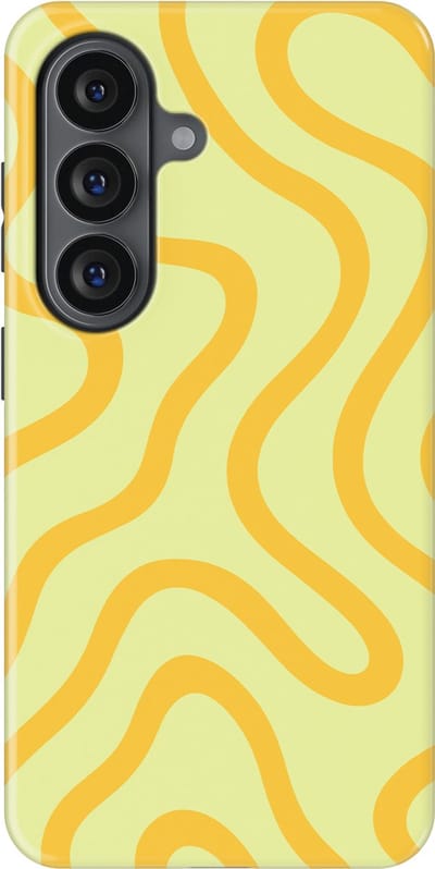 DripCase Curvy Lines Hoesje Samsung Galaxy S26 | Backcover met Mag | Design Tough Case Samsung Galaxy S26 Lemon Loop