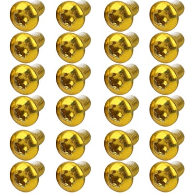 24 pièces ZTTO Vis de Frein à Disque de Vélo T25 Boulons Colorés M5x10mm0.4in Acier Résistance à l'UsureOr