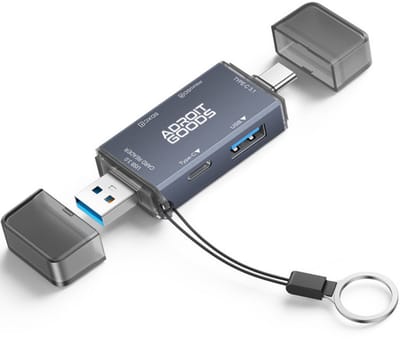 AdroitGoods SD Kaart Lezer - USB Stick - SD Kaart Lezer USB C - Card Reader - Micro USB - Geheugenkaartlezer - Micro SD Adapter - SD Kaartlezer - Micro SD Kaart Lezer - USB 3.0
