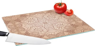 Glazen Snijplank - 39x28 - Henna - Mandala - Patronen - Snijplanken Glas