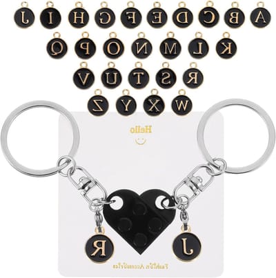 Sleutelhanger Set voor Geliefden - DIY Hart Sleutelring Cadeau - Matching Couple Accessoires - Romantisch Valentijn Geschenk
