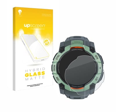 upscreen - Screenprotector voor Garmin Instinct 3 AMOLED / Solar (45 mm) - Folie Beschermfolie Beschermglas matte