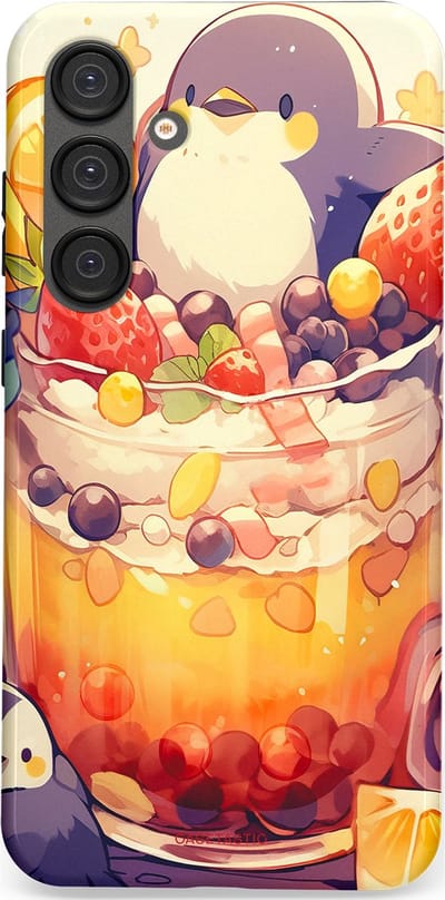 Casetastic Hoesje Geschikt voor Samsung S25 Plus - Stijlvolle Beschermende Duo-layer Case - pinguïn Cocktail