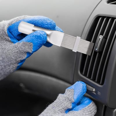 Airco Vinreinigingsset met Kunststof & RVS Vinborstel – Professioneel Gereedschap voor Airconditioners en Koelkasten