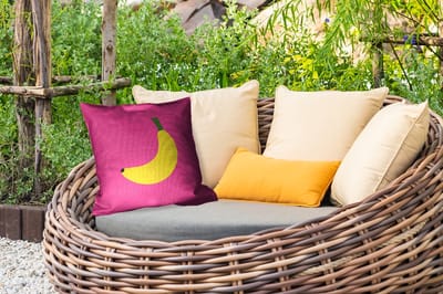 Tuinkussen - Banaan - Geel - Fruit - 40x40 cm - Weerbestendig