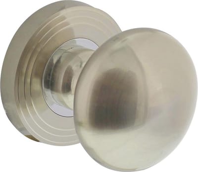 Intersteel Knop op rozet met ril nikkel mat
