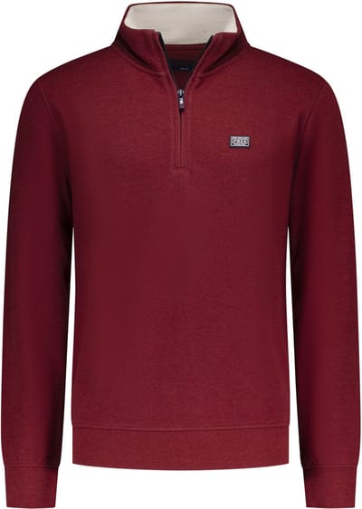 NZA - Rode katoenen half zip trui