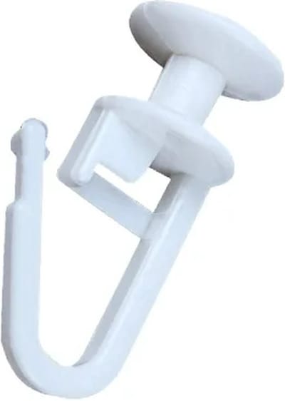 FSW-Products - 10 Stuks - Turks Gordijn Glijder - Gordijnhaken - Schelphaken - Wit - Douchegordijn - Gordijnklemmen - Retro - Knijpers - Plastic - Sterk - 25x10 mm