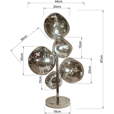KARE vloerlamp Burbuja, zilver, glas, staal, 67 cm