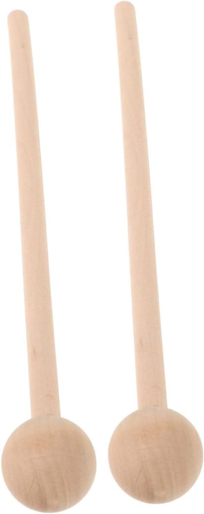 Xylofoonstokken - Mallets Slagstokken - Muziekonderwijs Kleuters - Kindveilig Ontwerp - 20.5 cm - Beige