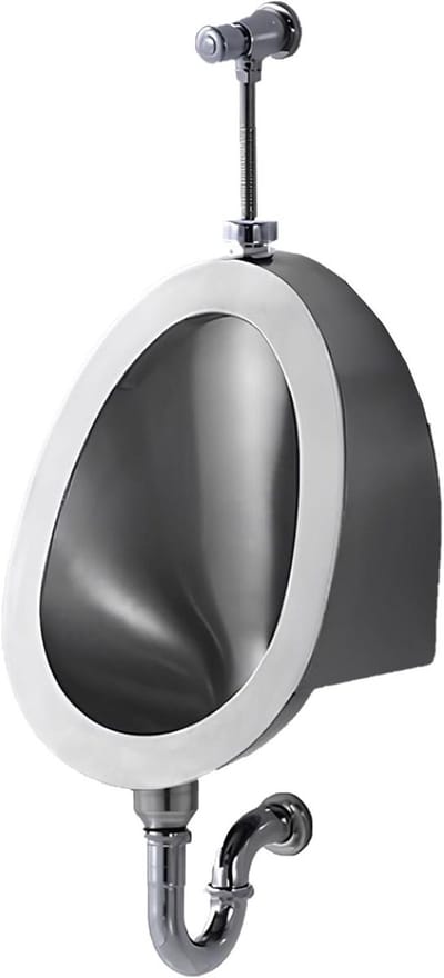 Urinoir Heren - Wand Urinoir - Hygiënisch Werken - Waterloos Spoelen - 45 x 33 cm - Zilverkleurig