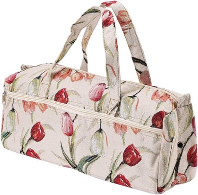 Grote stoffen breitas - 44 x 14 x 17 cm - Voor het opbergen van garen en breibenodigdheden - Handig voor het opbergen van breinaalden, haaknaalden en accessoires - Roze