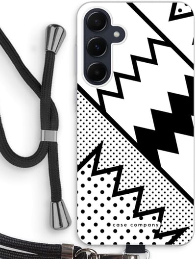 Case Company® - Hoesje met koord geschikt voor Samsung Galaxy A55 hoesje met Koord - Pop Art #5 - Telefoonhoesje met Zwart Koord - Bescherming aan alle Kanten en Over de Schermrand