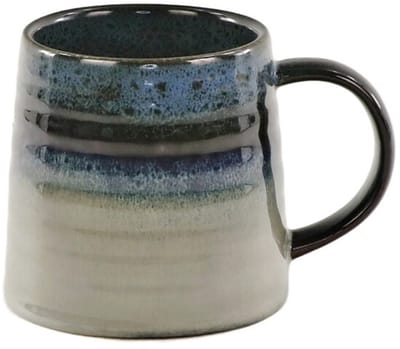 MPLCo - Ombres Mok - Koffiemok - Theemok - Unieke Beker - Moderne Koffiebeker Servies - Vaatwasser & Magnetron Bestendig - 400ml - Ø10 x 10 cm - Navy blauw en Grijs