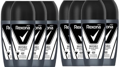 Rexona Deo Roller Men - Invisible On Black & White Clothes - 8 x 50 ml