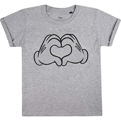 Disney Meisjes Love Hands Mickey Mouse T-shirt (Grijze Mergel)