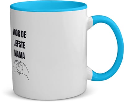 Akyol - voor de liefste mama koffiemok - theemok - blauw - Mama - cadeau mama - cadeau - verjaardag mama - moederdag - beste moeder - 350 ML inhoud