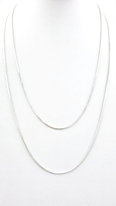 Verzilverde halsKetting Set van 2 – kettingen (50 cm en 60 cm) voor je hanger. Perfect te lageren met andere kettingen voor een trendy gestapelde look.