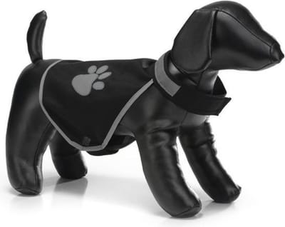 Veiligheidsvest voor de hond. Reflecterend, zwart. Maat M.