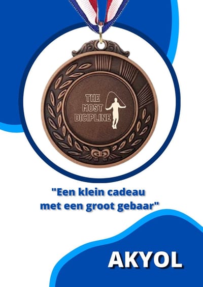 Akyol - de meest gedisciplineerd medaille bronskleuring - Sport - familie vrienden sporters - cadeau