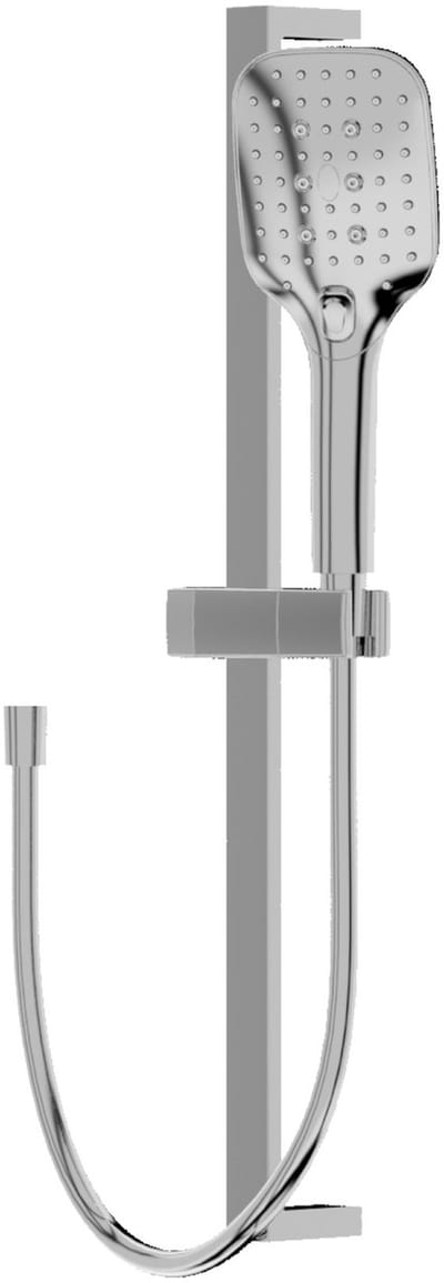 LAVITA® Glijstang Douche met Vierkant Handdouche CETUS - Chroom - Doucheset Waterbesparend Gladde Doucheslang - Badset met Slangvoor extra hygiëne en comfort - Stijlvol Ontwerp