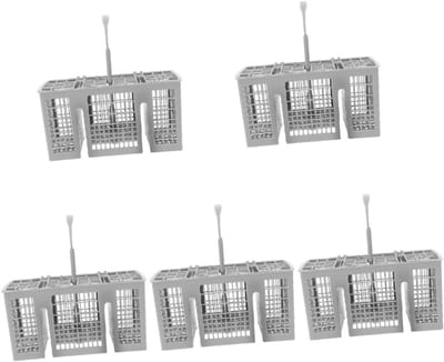 jojofuny 5 Pieces Dishwasher and fork basket Dishwasher cutlery basket Dishwasher cutlery organizer Dishwasher cutlery rack dishwasher chopsticks drainer basket dishwasher rack plastic