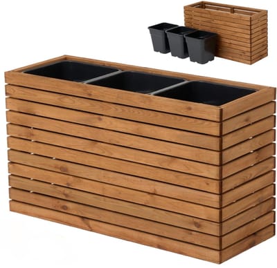 HEZIVO® Kweekbak op Poten - Houten Kweektafel - Kweekbak - Moestuinbak - Plantenbak - Voor Balkon en Terras
