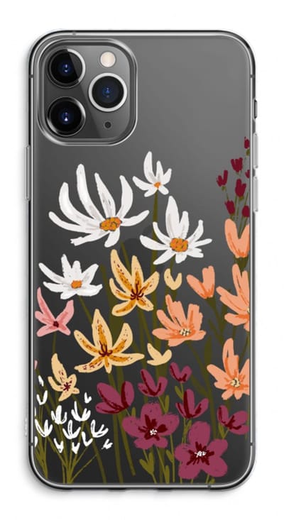 Case Company® - Hoesje geschikt voor iPhone 11 Pro Max hoesje - Painted wildflowers - Soft Cover Telefoonhoesje - Bescherming aan alle Kanten en Schermrand