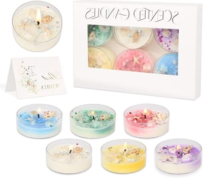 Set van 6 Geurkaarsen voor Vrouwen, Decoratieve Natuurlijke Sojawas Kaarsen voor Verjaardag, Moederdag en Valentijnsdag
