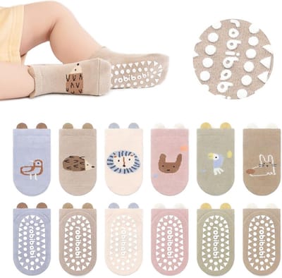 Babysokken Antislip met Schattige Cartoon Prints - Katoen voor Dreumesen en Peuters