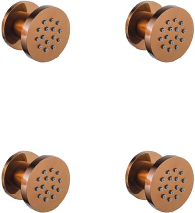 FugaFlow Eccelente Acces zijdouche - 5cm - rond - 4 stuks - Geborsteld koper PVD (Koper)