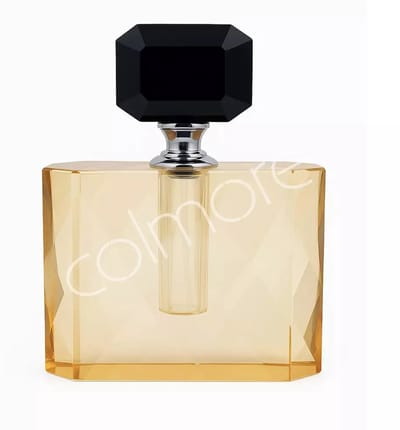 Colmore-Decoratieve parfumfles-orange/black-crystal glass 14x4x14cm