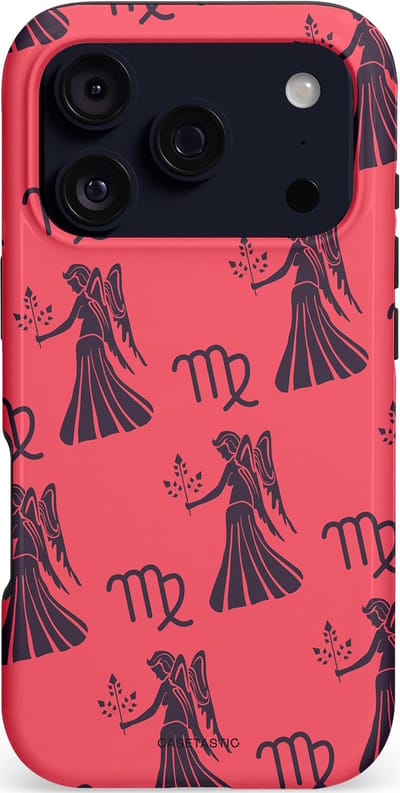 Casetastic hoesje geschikt voor Apple iPhone 17 Pro - MagSafe - Dubbellaagse bescherming - Zodiak maagd - Fashion Case - Koraal Donkergrijs