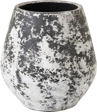 J-Line bloempot Ruby - keramiek - zwart/wit - large