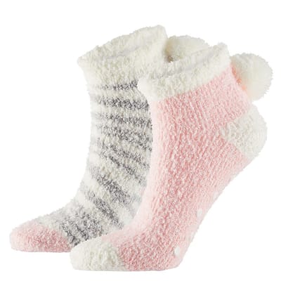 Apollo - Lage bedsokken - Bedsokken dames - Roze - One Size - Slaapsokken - Warme sokken dames - Winter sokken - Fluffy sokken