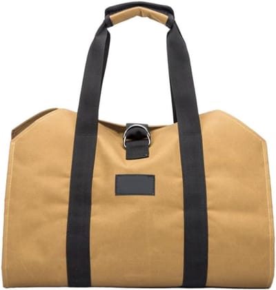 Brandhoutmand - Draagbare tas - Hout vervoeren - Grote capaciteit - 99 x 48 cm - Kaki