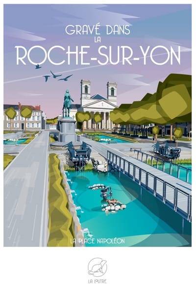 La Loutre puzzel Gravé dans la ROCHE-SUR-YON - La Place Napoléon - 1000 stukjes.